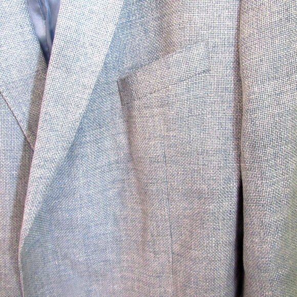 Joseph Abboud Blue Wool / Linen Blend Size 52 Regular, Double Vent, Lined  E399 - Picture 3 of 12